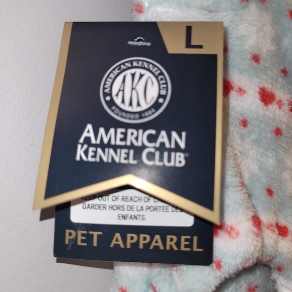 🆕️ American Kennel Club Fleece Heart Print Dog PJs Pajamas Outfit Size Large 🐶 - Picture 2 of 5